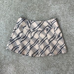 I.AM.GIA Beige & Black Plaid Mini Skirt